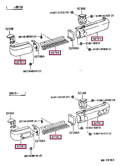 5210790K01 Toyota Bumper rear