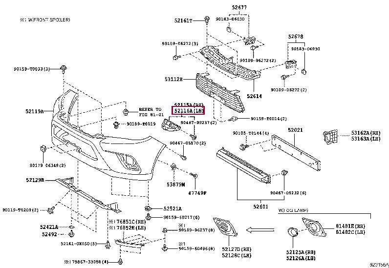 521160K180 Toyota Bracket bumper