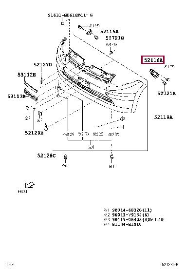 52116B1010 Toyota Bracket bumper