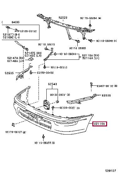 521191E210 Toyota Front bumper