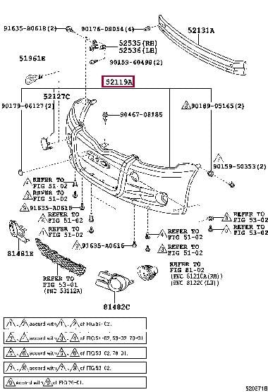 5211952918 Toyota Front bumper