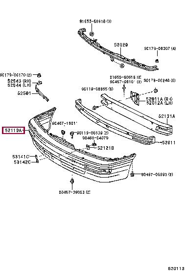 52119AC900 Toyota Front bumper