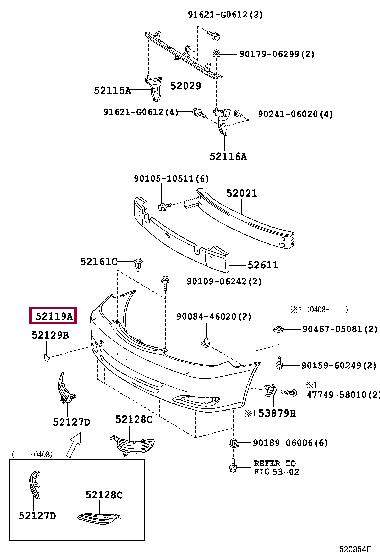 52119YC090 Toyota Front bumper