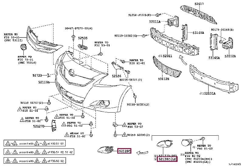 5212852110 Toyota Bumper cover