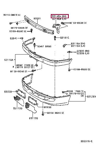 5214520200 Toyota Bracket bumper