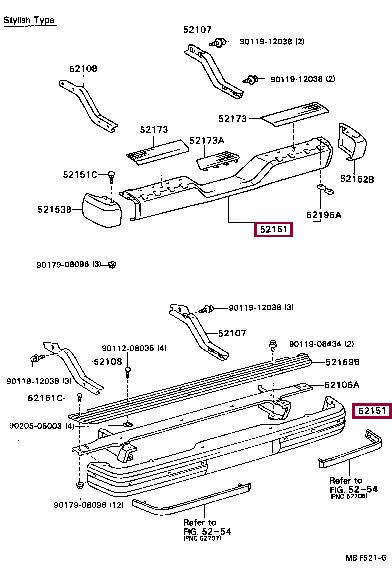5215089112 Toyota Bumper rear