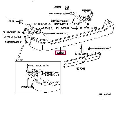 5215195708 Toyota Bumper rear