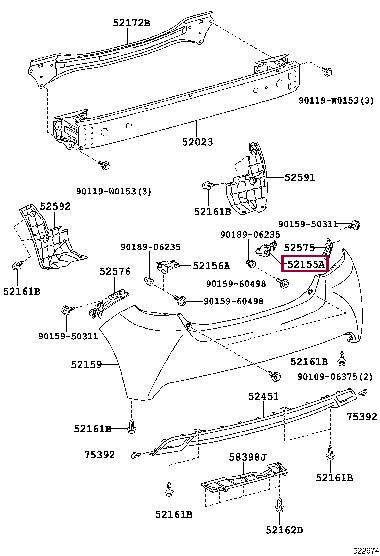 521550D100 Toyota Bracket bumper