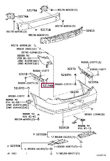 52156AC010 Toyota Bracket bumper
