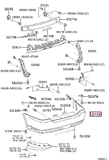 5215902911 Toyota Bumper rear