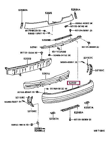 5215920919 Toyota Bumper rear