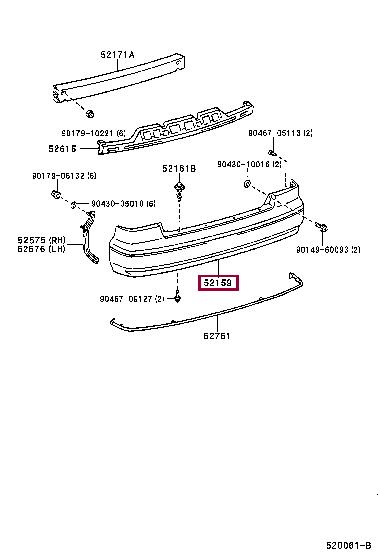 5215933908 Toyota Bumper rear