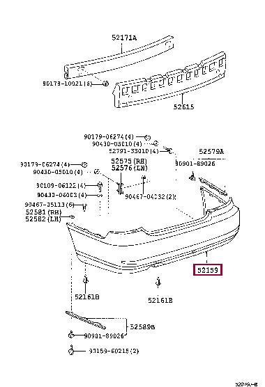 5215933911 Toyota Bumper rear