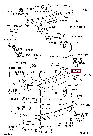 5215952913 Toyota Bumper rear