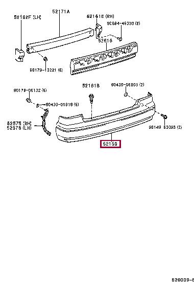 52159AA902 Toyota Bumper rear