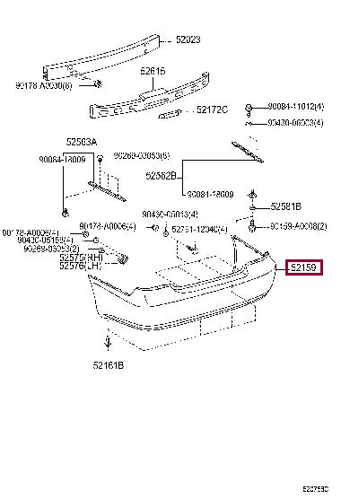 52159AA903 Toyota Bumper rear