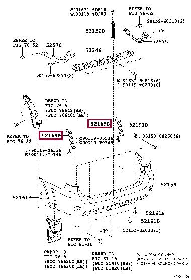 521690K020 Toyota Bumper rear