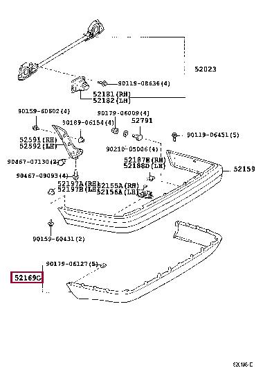 5216912090 Toyota Bumper rear