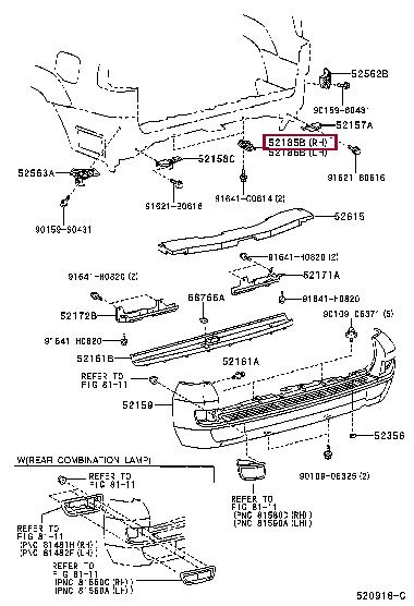 5218560090 Toyota Bracket bumper