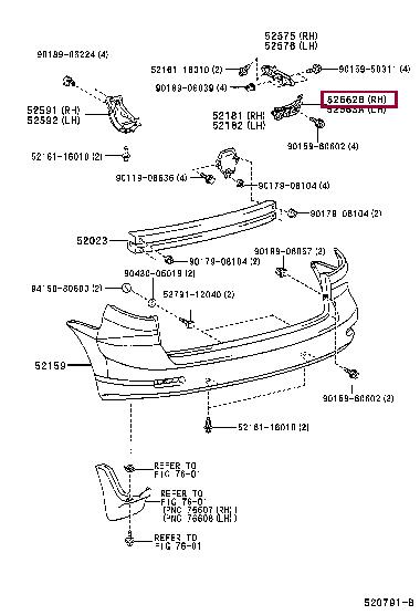 5256213050 Toyota Bracket bumper