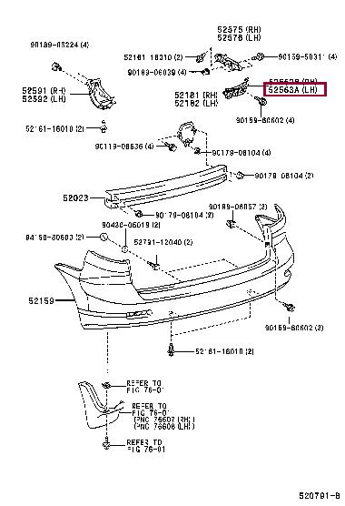 5256313050 Toyota Bracket bumper