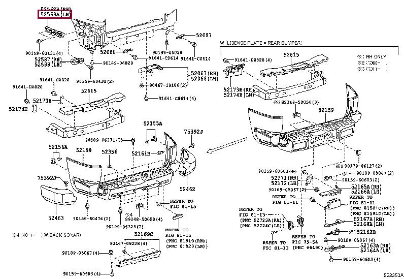 5256335030 Toyota Bracket bumper