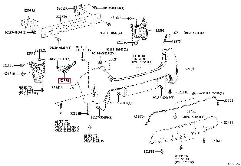 5257612190 Toyota Bracket bumper