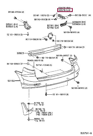 5257613040 Toyota Bracket bumper