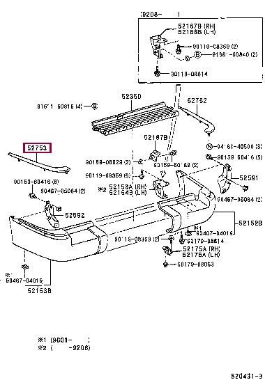 5275360010 Toyota Moulding bumper