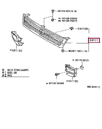 5310120480 Toyota Grille radiator