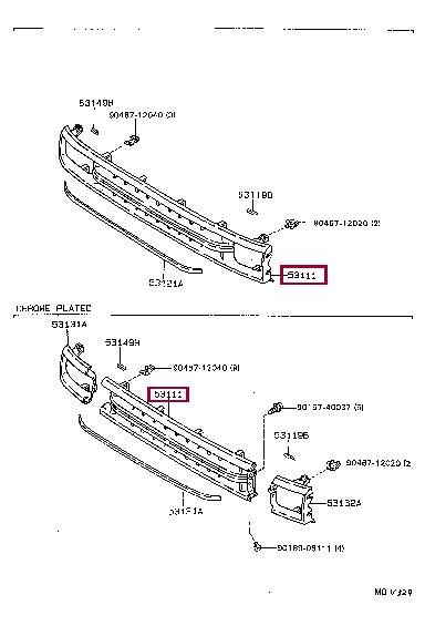 5311135080 Toyota Grille radiator