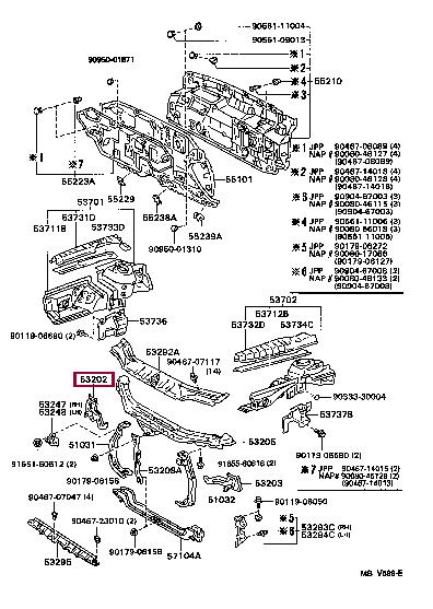 5320233010 Toyota Front panel