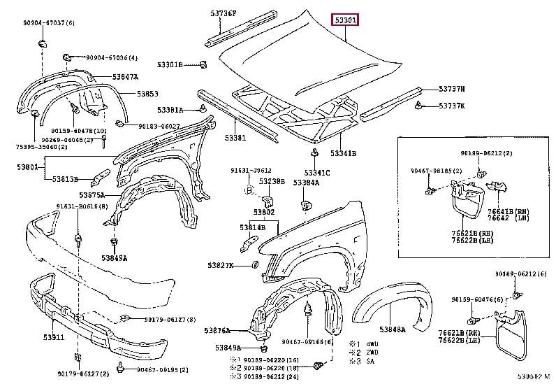 5330135070 Toyota Hood