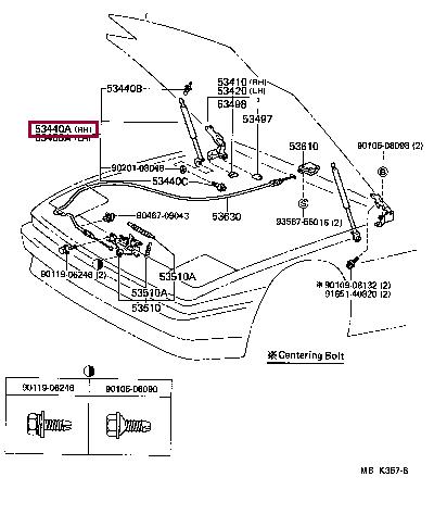 5344019035 Toyota Hood shock absorber