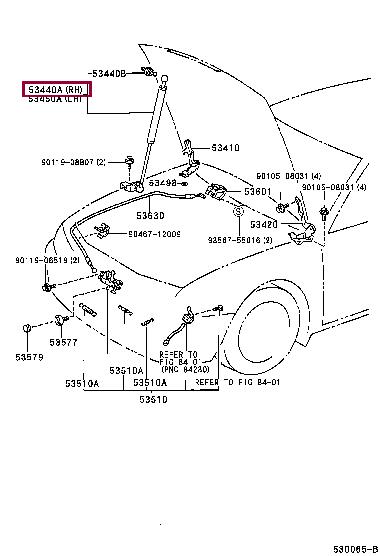 5344039155 Toyota Hood shock absorber