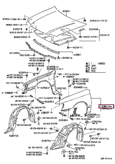 5380105010 Toyota Wing