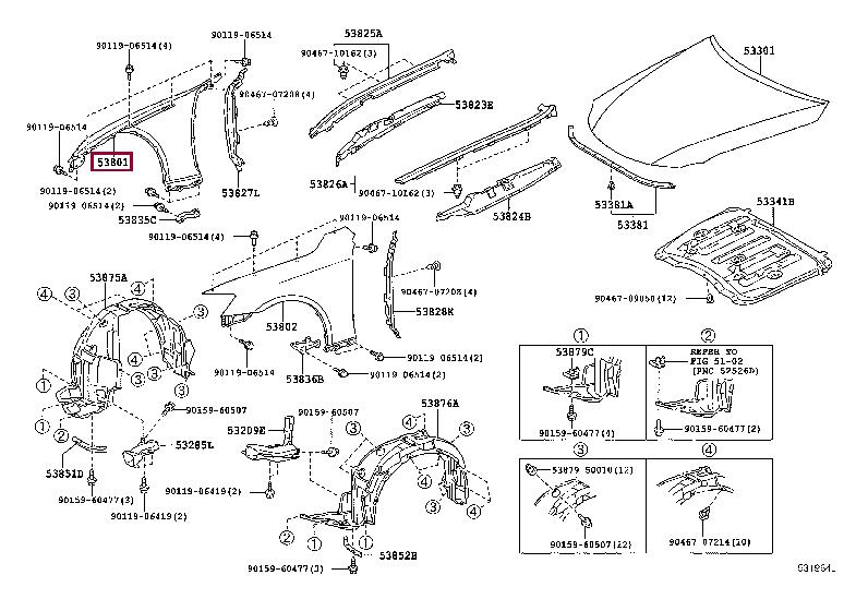 Buy Toyota 53801-53070 at a low price in United Arab Emirates!