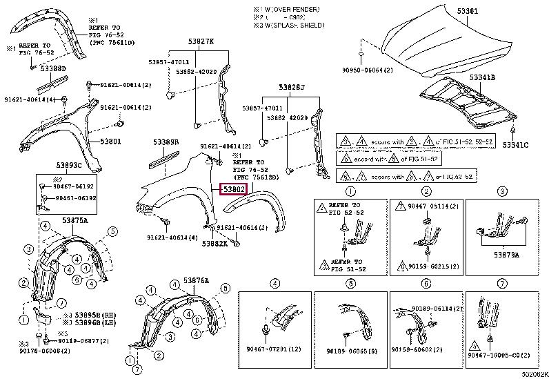 5380242180 Toyota Wing