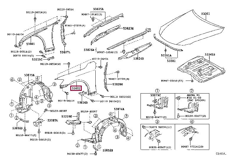 Buy Toyota 53802-53071 at a low price in United Arab Emirates!
