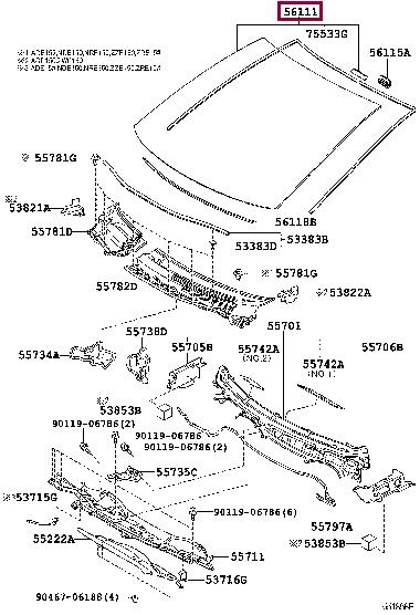 5610102880 Toyota WINDSCHUTZSCHEIBE
