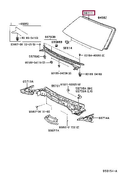 561111A470 Toyota GLASS