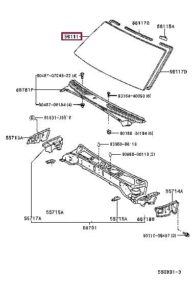 5611135012 Toyota GLASS, WINDSHIELD