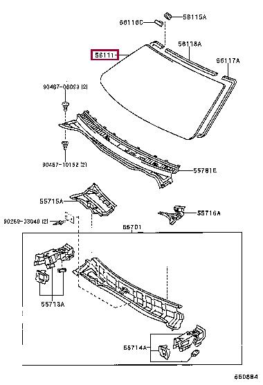 Toyota 56111-53033 Windshield 5611153033