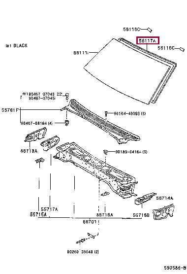 5611735020 Toyota Window glass seal