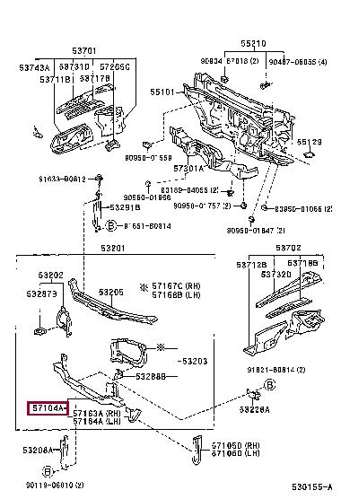 Toyota 57104-12010 Front panel 5710412010