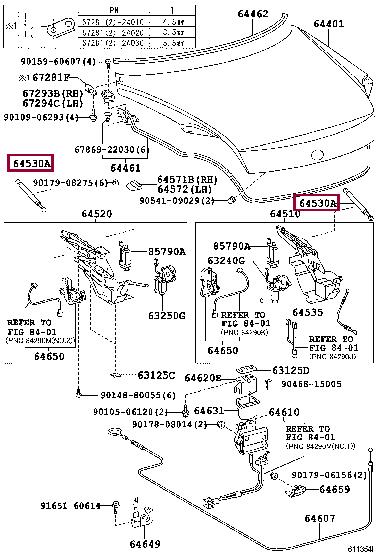 6453024052 Toyota Tailgate strut