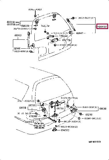 6895009041 Toyota Tailgate strut