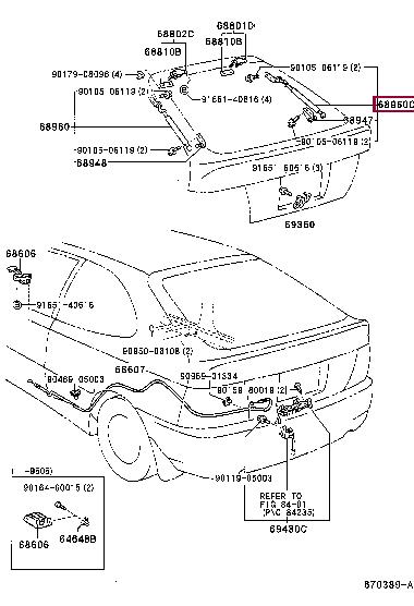 6895019855 Toyota Tailgate strut