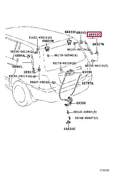6895049025 Toyota Tailgate strut