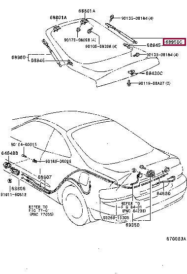 6895080068 Toyota Tailgate strut
